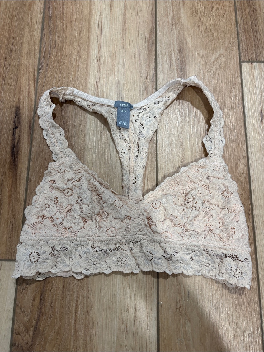 aerie Lace Racerback Bralette in Blush